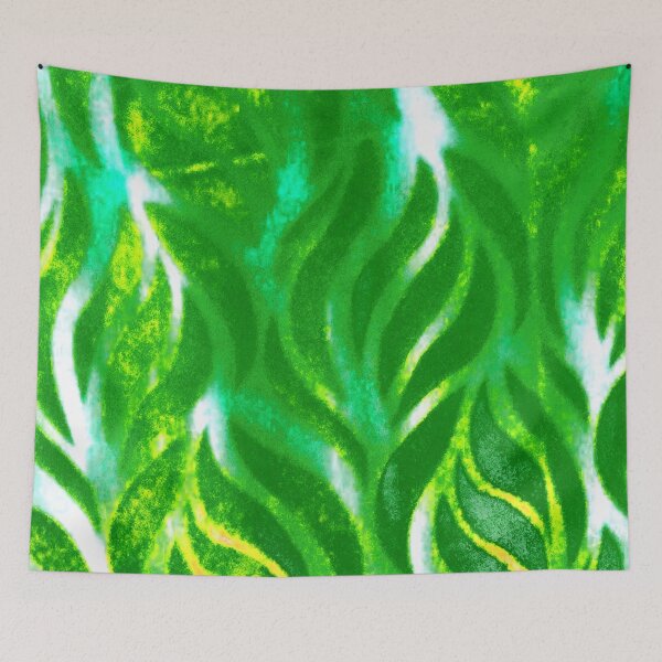 Item preview, Leaf patterns of deep dark green with yellow hints. designed and sold by calmingchaos.