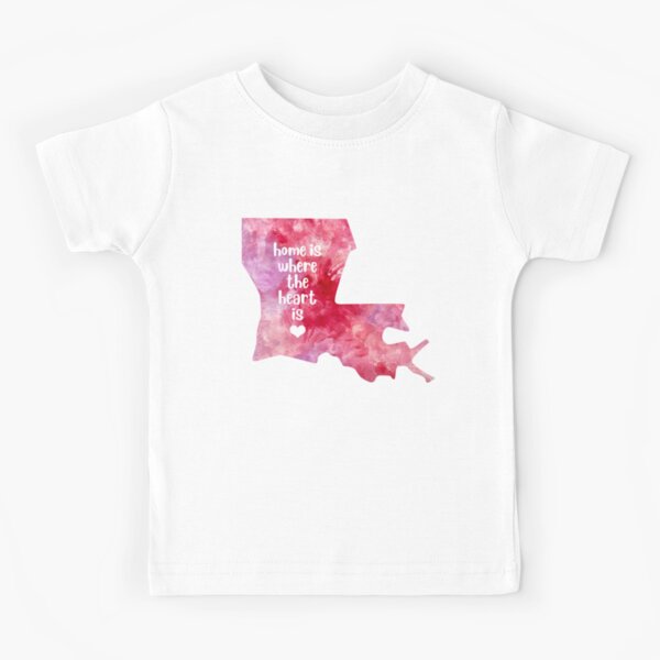 Louisiana Love - A Colorful Watercolor State Map Silhouette | Kids T-Shirt