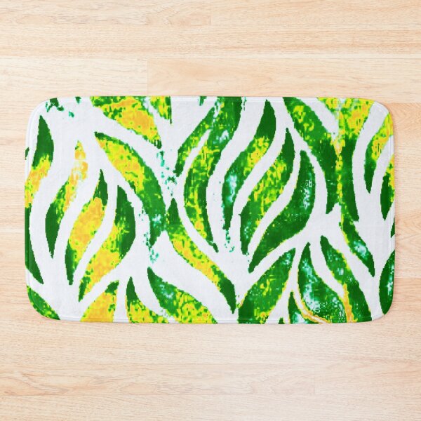 Item preview, Leaf patterns of dark green with yellow and orange hints designed and sold by calmingchaos.