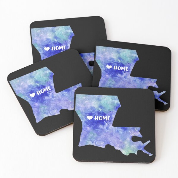 Item preview, Louisiana state USA Map watercolor blue Baton Rouge LA watercolour designed and sold by WatercolorFun.