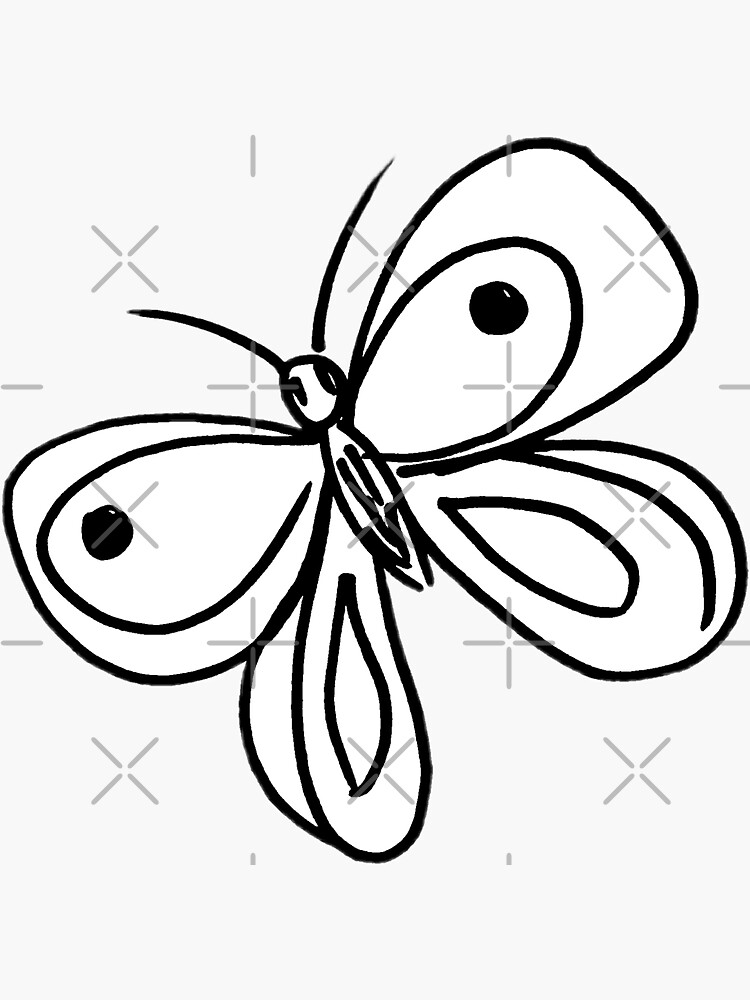 "Black and white big butterfly" Sticker for Sale by Artmarine Redbubble