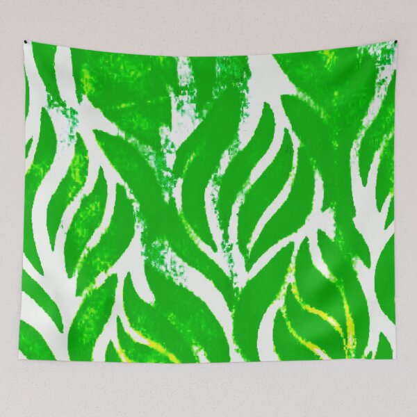Item preview, Leaf patterns of deep green with yellow hints designed and sold by calmingchaos.