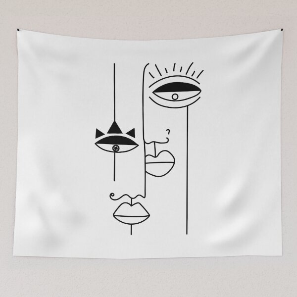 Item preview, Minimalist cubism faces art designed and sold by AznavourByKarin.