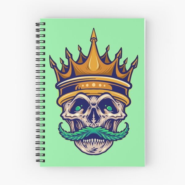 Item preview, Gold crown angry skull mustache with weed  designed and sold by ESDT.