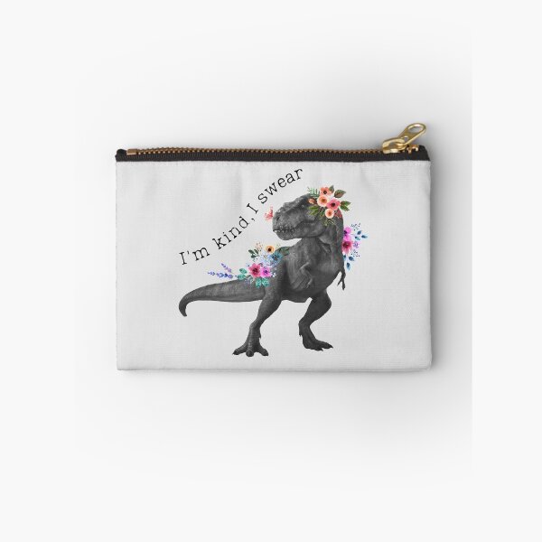 Item preview, I'm kind, I swear - Funny floral dinosaur designed and sold by windcolors.