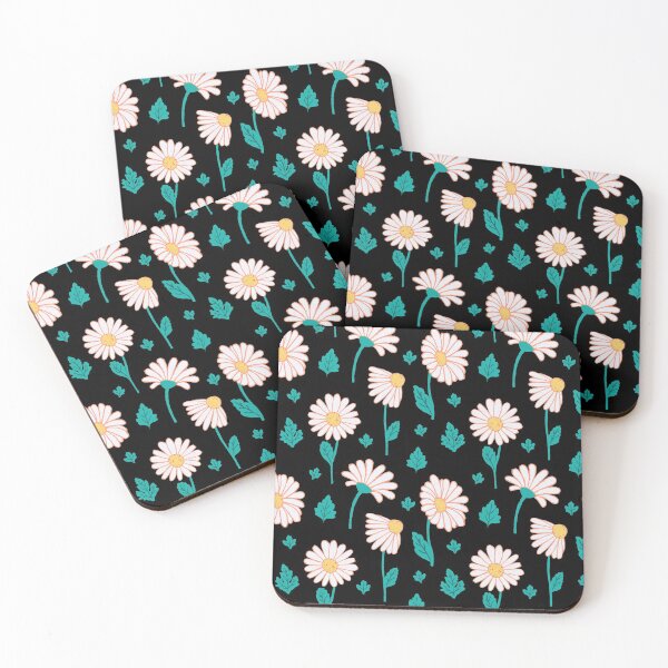 Item preview, Chamomile Seamless Repeat Pattern with Black Background designed and sold by suwarnaadi.