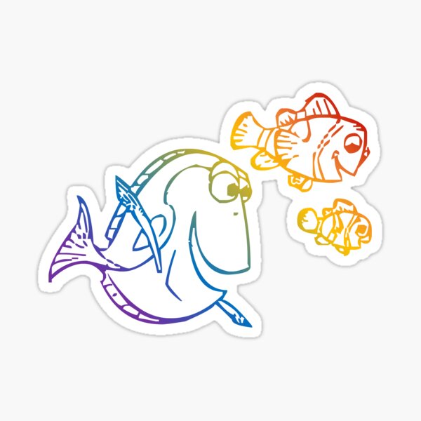 "Rainbow Nemo" Sticker for Sale by laurencondoluci Redbubble