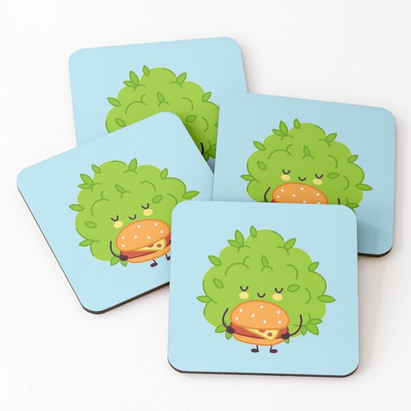 Item preview, Cute funny marijuana weed bud character with burger designed and sold by ESDT.