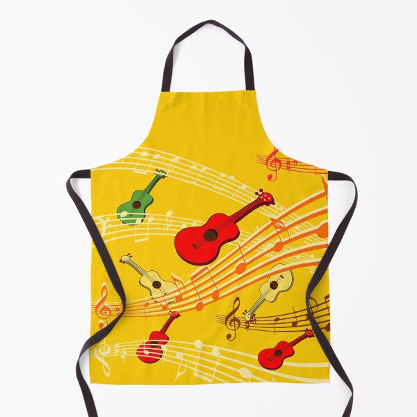 Item preview, Ukulele music notes pattern in yellow designed and sold by DeliriousSteve.