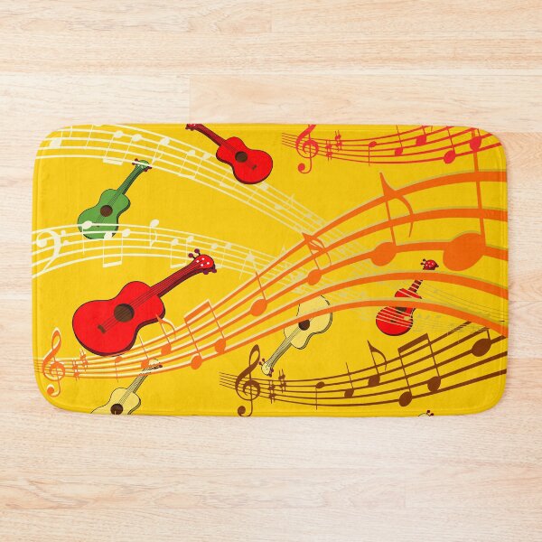 Item preview, Ukulele music notes pattern in yellow designed and sold by DeliriousSteve.