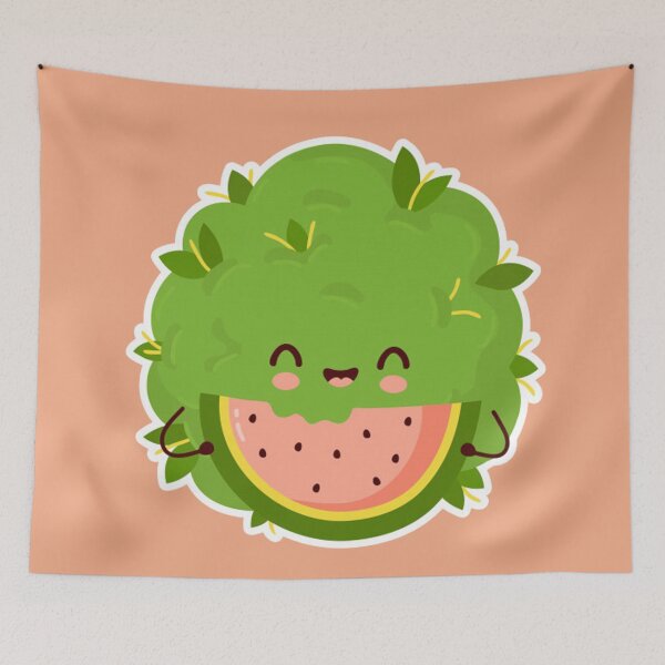 Item preview, Cute weed marijuana bud eat watermelon designed and sold by ESDT.