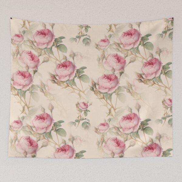 Item preview, Pink Vintage Roses Pastel Background designed and sold by LADYGOODMOOD.