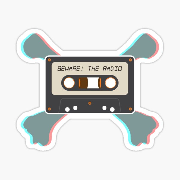 Beware! The Radio • 3D TAPE AND CROSSBONES Sticker