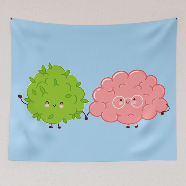 Item preview, Cute funny marijuana weed bud and brain organ character designed and sold by ESDT.
