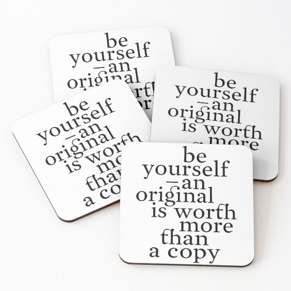 Item preview, "Be yourself - an original is worth more than a copy" motivating typography statement designed and sold by TrueType.
