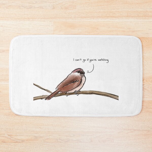 Item preview, "I can't go if you're watching" -Shy birdy sketch designed and sold by Simon Charbonneau.