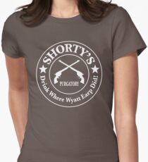 Shorty's Saloon from Wynonna Earp in white Women's Fitted T-Shirt