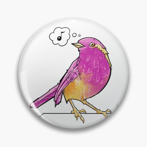 Item preview, chubby bird, pink and yellow song bird designed and sold by weilertsen.