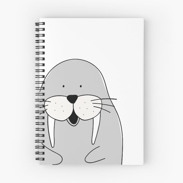 Item preview, Drawn cute gray walrus with mustache and white fangs designed and sold by Anton Gorbunov.