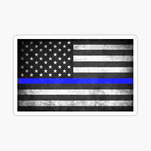 Various Sizes Thin Blue line decal State of New Hampshire Tattered Flag Decal