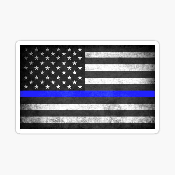Thin blue line Punisher Police Blue Lives Matter American Flag Decal Sticker