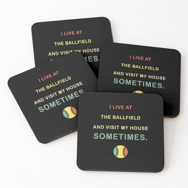 Item preview, I live at the ballfield and visit my house sometimes T-Shirt, funny baseball shirt, baseball tee, ballfield shirt, match day baseball designed and sold by midodesign20.