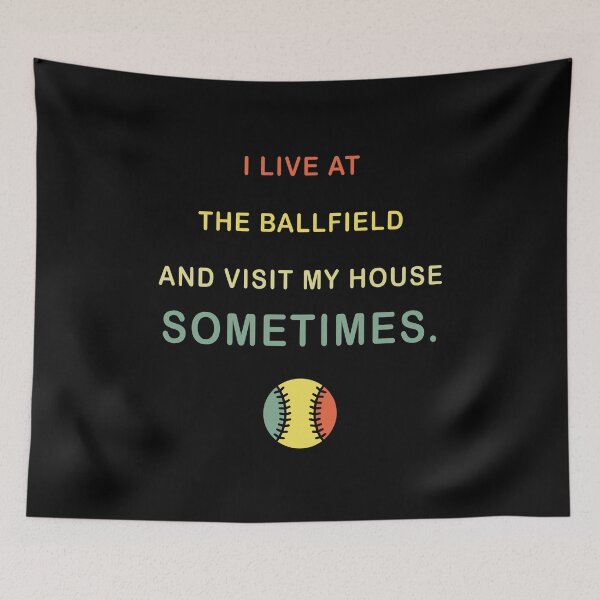 Item preview, I live at the ballfield and visit my house sometimes T-Shirt, funny baseball shirt, baseball tee, ballfield shirt, match day baseball designed and sold by midodesign20.