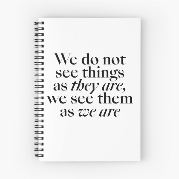 Item preview, "We do not see things as they are, we see them as we are" motivating typography statement designed and sold by TrueType.