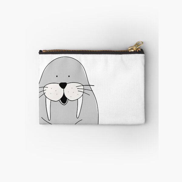 Item preview, Drawn cute gray walrus with mustache and white fangs designed and sold by Anton Gorbunov.