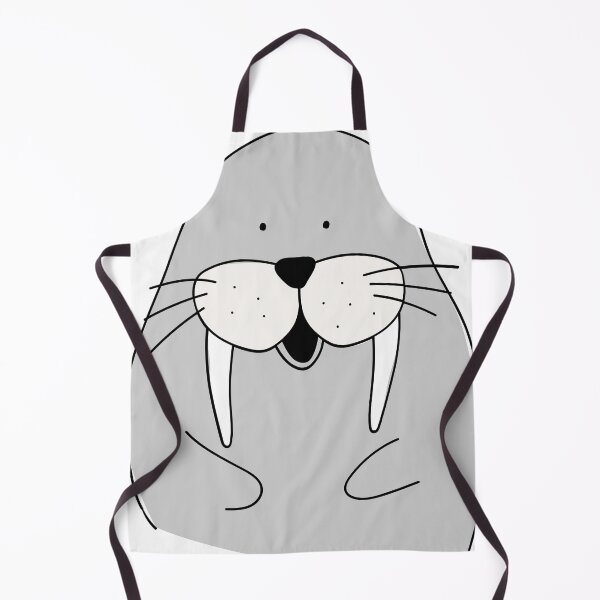Item preview, Drawn cute gray walrus with mustache and white fangs designed and sold by Anton Gorbunov.