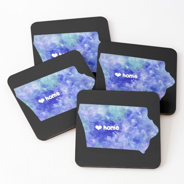 Item preview, Iowa state home USA Map watercolor blue watercolour designed and sold by WatercolorFun.
