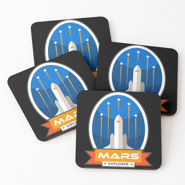 Item preview, Mars Shuttle Rocket Sticker - Orange and Blue designed and sold by NoMatterLab.