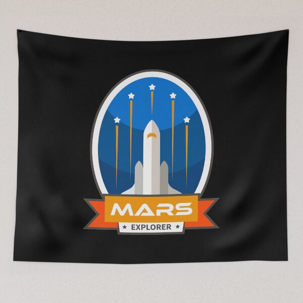 Item preview, Mars Shuttle Rocket Sticker - Orange and Blue designed and sold by NoMatterLab.