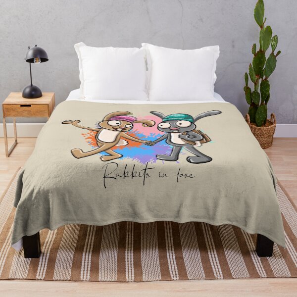 RABBITS IN LOVE Throw Blanket