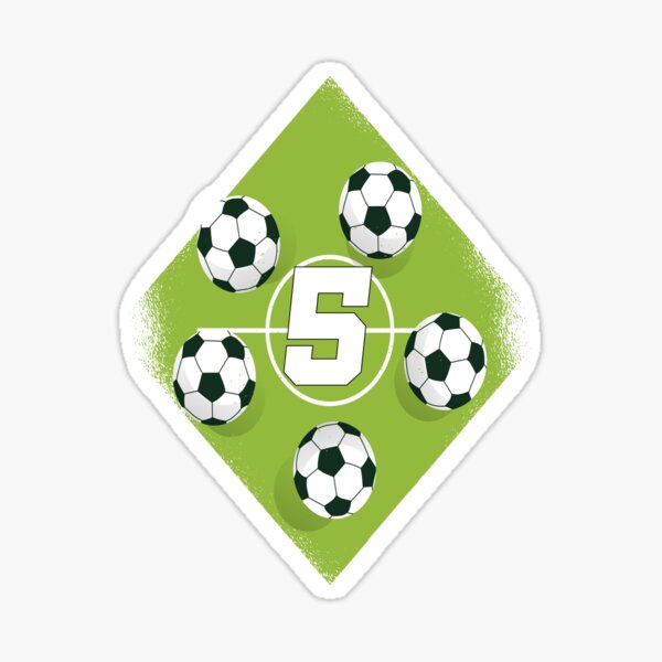 5th birthday boy soccer birthday 5 years old Sticker