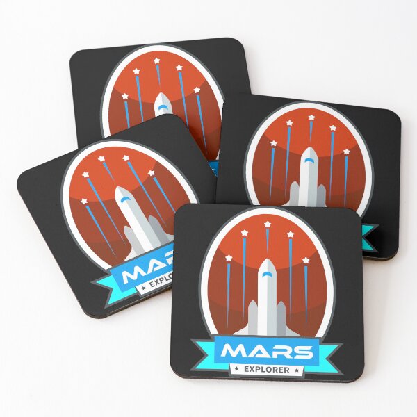 Item preview, Mars Shuttle Rocket Sticker - Blue Red Brown designed and sold by NoMatterLab.