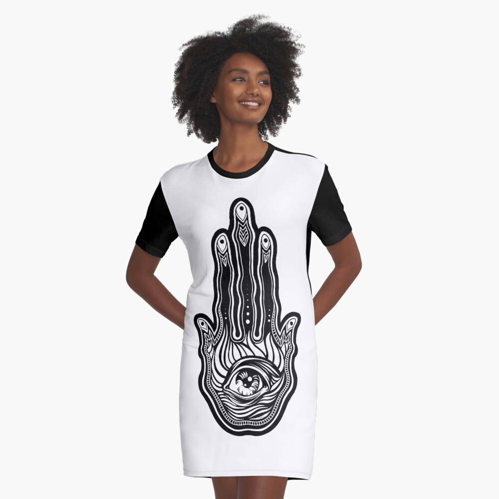 Hand of Fatima Graphic T-Shirt Dress
