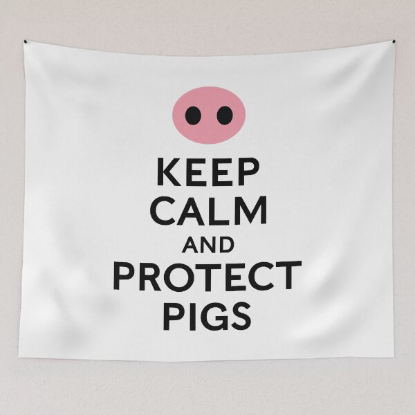 Item preview, Keep Calm And Protect The Pigs Funny and Inspirational Pig Lover Saying designed and sold by Scratches Tees.