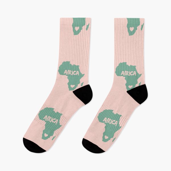 Item preview, Africa Outline in Pastel Green & Pink designed and sold by AfricanDreams.