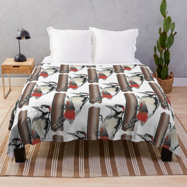Item preview, Great Spotted Woodpecker Bird Illustration designed and sold by BijouArt.