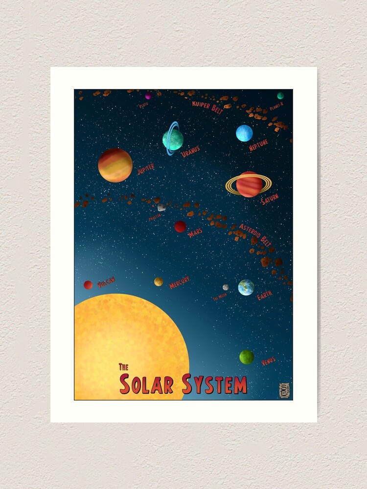 Alternate view of Retro Solar System Silver Age Poster Art Print
