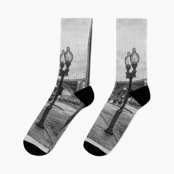Item preview, Eads Bridge Along Lucas Ave Grayscale designed and sold by mljdwhite.