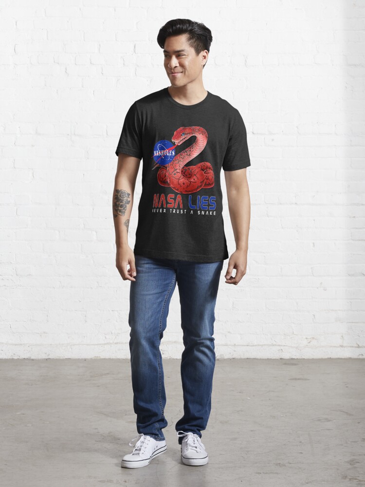 Alternate view of NASA Lies - Never Trust a Snake Essential T-Shirt