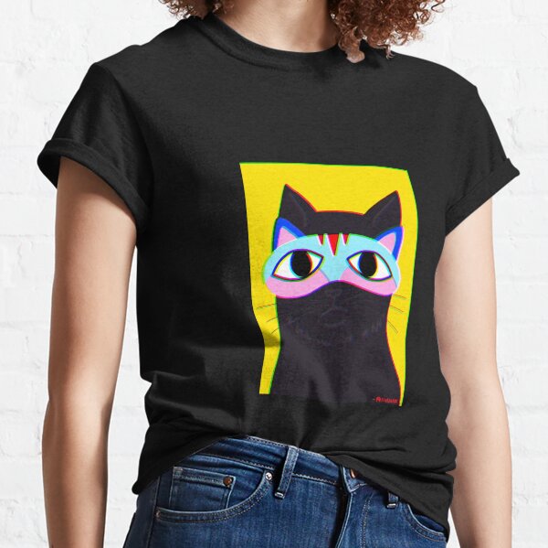 Cat with cat mask meow Classic T-Shirt