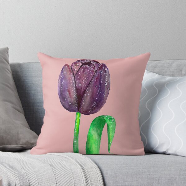 Item preview, Black tulip with dew drops designed and sold by MariaY25.
