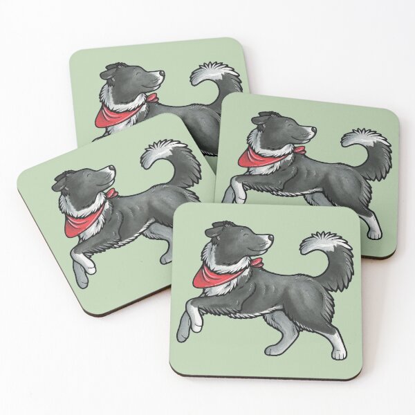Item preview, Black and white border collie designed and sold by animalartbyjess.