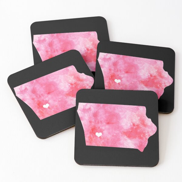 Item preview, Iowa state home USA Map watercolor pink watercolour designed and sold by WatercolorFun.