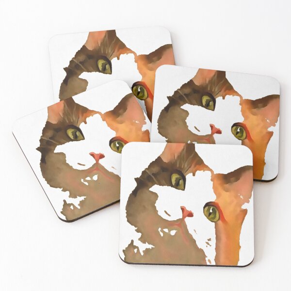 Item preview, A Green Eyed Calico Cat Artistic Portrait designed and sold by taiche.