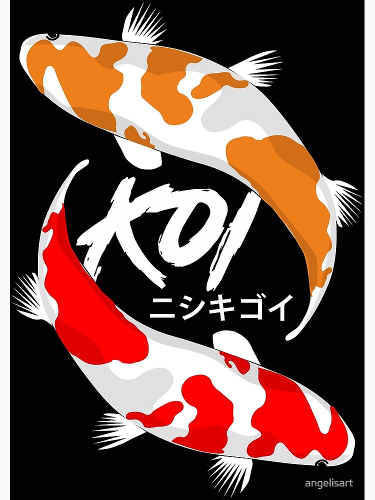 Koi fish red and orange. | Art Print