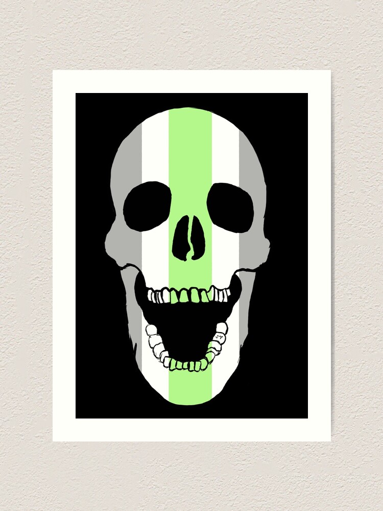 Agender Pride Flag Skull Art Print By Loganshmogan Redbubble